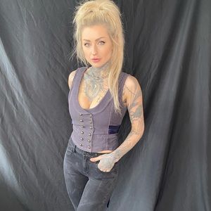 Double Breasted Button Down Corduroy Top